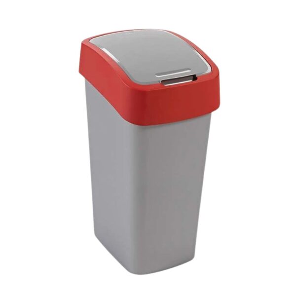 Curver Flip Bin szemetes ezüst-piros színben, 25 és 45 literes változatban
