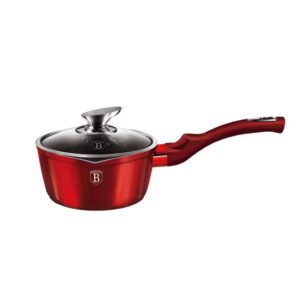 Berlinger Haus Metallic Line Burgundy szószos edény 1,2 literes űrtartalommal, márvány bevonattal, matt bordó színben, edzett üveg fedővel