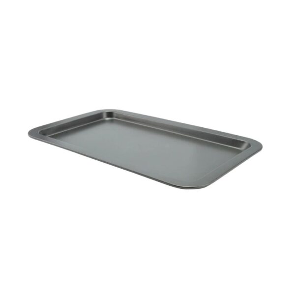 Tapadásmentes tepsi alacsony peremmel, acél, 38×26×2 cm – süteményekhez, kekszekhez