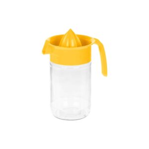 Üveg gyümölcsfacsaró kancsó sárga tetővel – 660 ml citrusfacsaró csőrös kancsóval