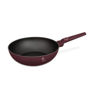 Berlinger Haus wok serpenyő 28 cm – matt bordó, titánPro tapadásmentes bevonattal, indukciós főzőlapon használható