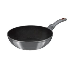 Berlinger Haus wok serpenyő 28 cm – tapadásmentes titán bevonattal, metál szürke kivitel, indukciós talppal