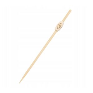 Natúr díszes bambusz pálcika fingerfoodhoz, 12 cm, 100 db