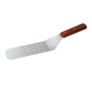 Rozsdamentes spatula fa nyéllel, 37 cm, lyukacsos fejjel