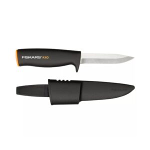 Fiskars kerti kés műanyag tokkal, ergonomikus nyéllel