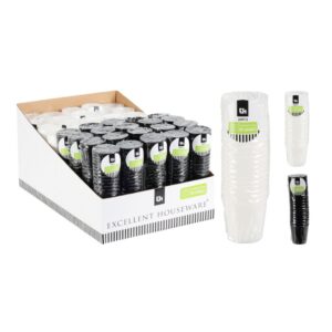Műanyag party pohár szett 30 ml, fekete-fehér kivitelben, 20 darabos készlet