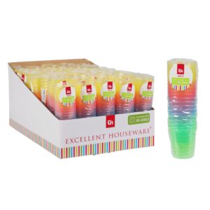Műanyag party pohár szett 30 ml, színes kivitelben, 20 darabos készlet