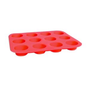 Szilikon muffin sütőforma, piros, 12 adagos – 29×22 cm
