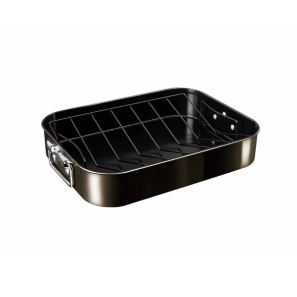 Berlinger Haus Shiny Black tepsi kiemelő ráccsal, fekete színben