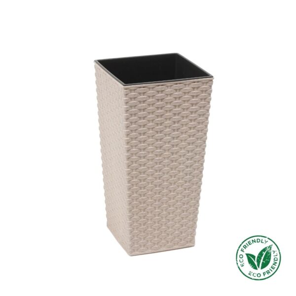 Kaspó Lamela Finezja rattan eco Ø25×25 cm fehér