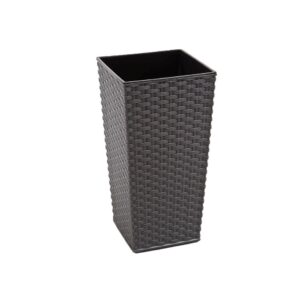 Kaspó Lamela Finezja rattan Ø25×25 cm fekete