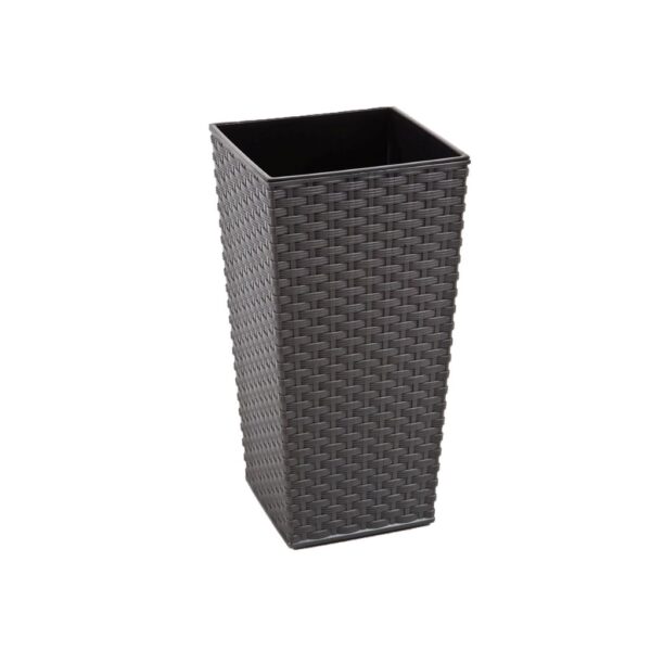 Kaspó Lamela Finezja rattan Ø25×25 cm fekete