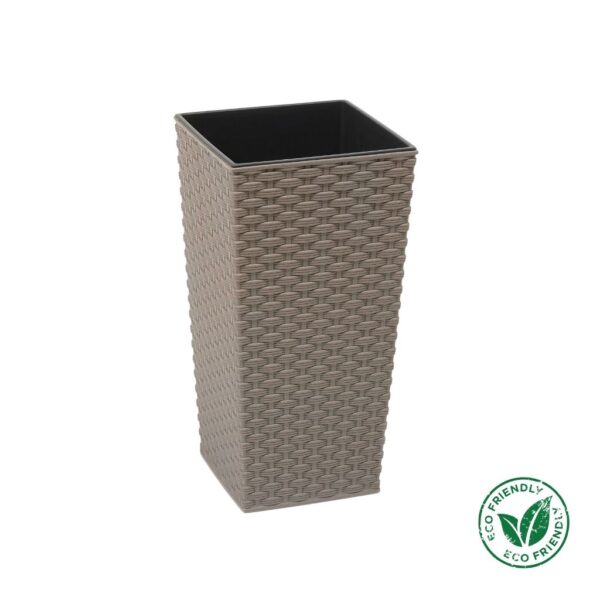 Kaspó Lamela Finezja rattan eco Ø25×25 cm szürke
