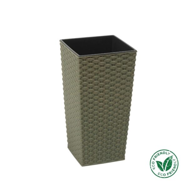 Kaspó Lamela Finezja rattan eco Ø25×25 cm zöld