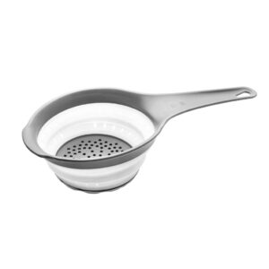 összecsukható kerek nyeles szilikon szűrő szürke-fehér