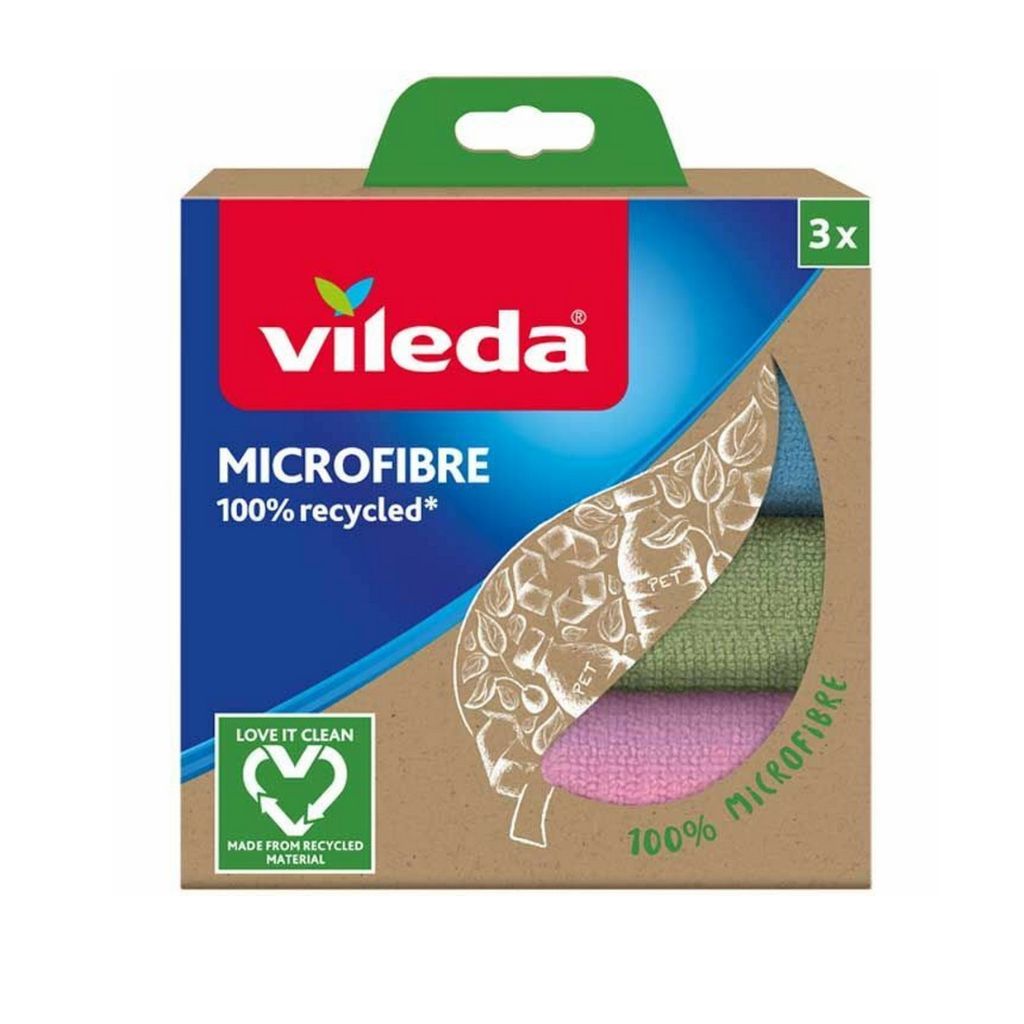 Vileda 100% recycled mikroszálas törlőkendő, 3 db-os szett