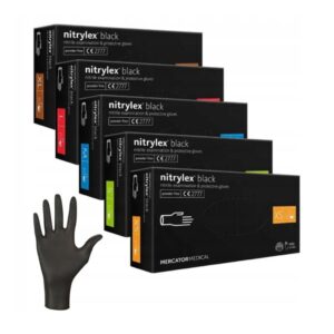 nitril kesztyű fekete – Nitrylex black, púdermentes, 100 db