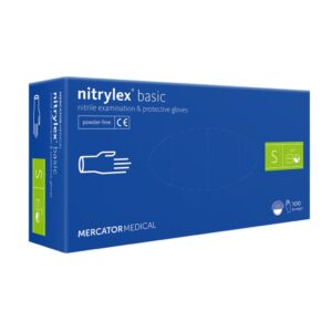 Nitril kesztyű kék – Nitrylex Basic, púdermentes, 100 db (S–XL)