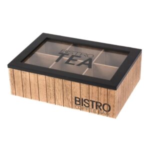 Teadoboz teafilterekhez – 6 rekesz, üveg fedél, Bistro