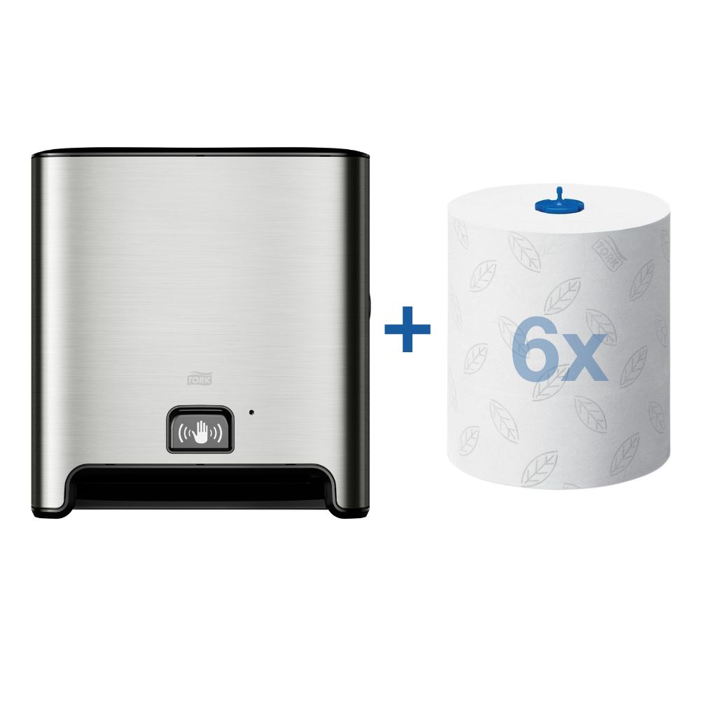 Tork Matic Intuition szenzoros adagoló rozsdamentes acélból + kéztörlő papír
