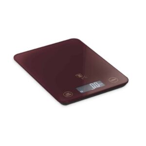 Digitális konyhai mérleg 5 kg-ig, matt bordó színben, edzett üveg felülettel