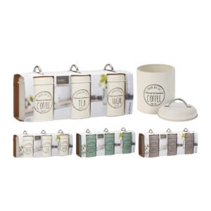 konyhai tároló edény szett 3 db tea kávé cukor pasztell
