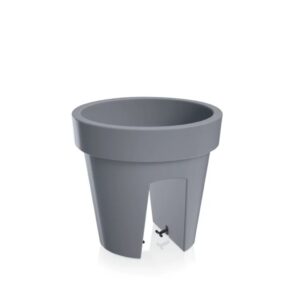 Virágcserép korlátra Lofly kőszürke – modern design, Ø245 mm