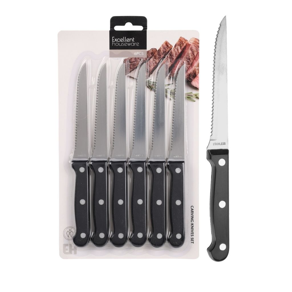 késkészlet 6db steak fogazott pengével