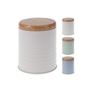 konyhai tárolódoboz pasztell színekben bambusz fedéllel közepes méretben