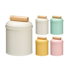 konyhai tárolódoboz pasztell színekben bambusz fedéllel kis méretben