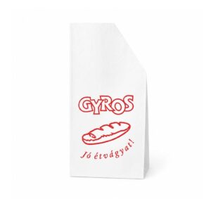 Gyros tasak fehér nyomott 12x24 cm 200 db