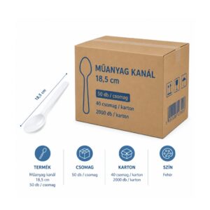 Műanyag kanál - 2000 db