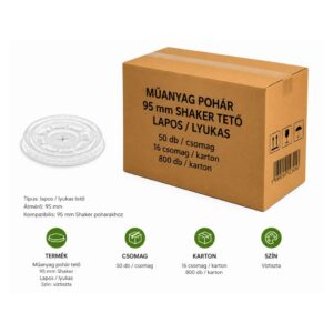 Shaker pohár tető 95 mm áttetsző műanyag 800 db karton
