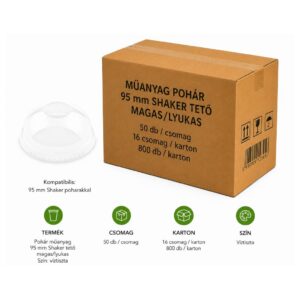 Magas shaker pohár tető 95 mm PET víztiszta 800 db karton