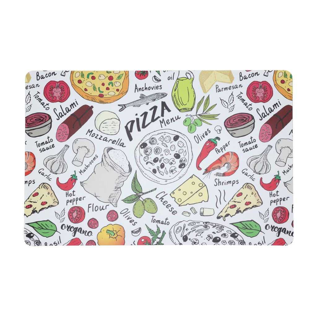 Tányéralátét pizza mintával több mintában