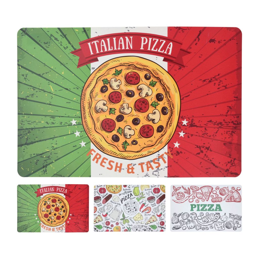 Tányéralátét pizza mintával több mintában