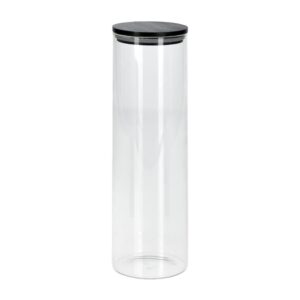 Üveg tárolóedény 1320 ml fekete fedéllel